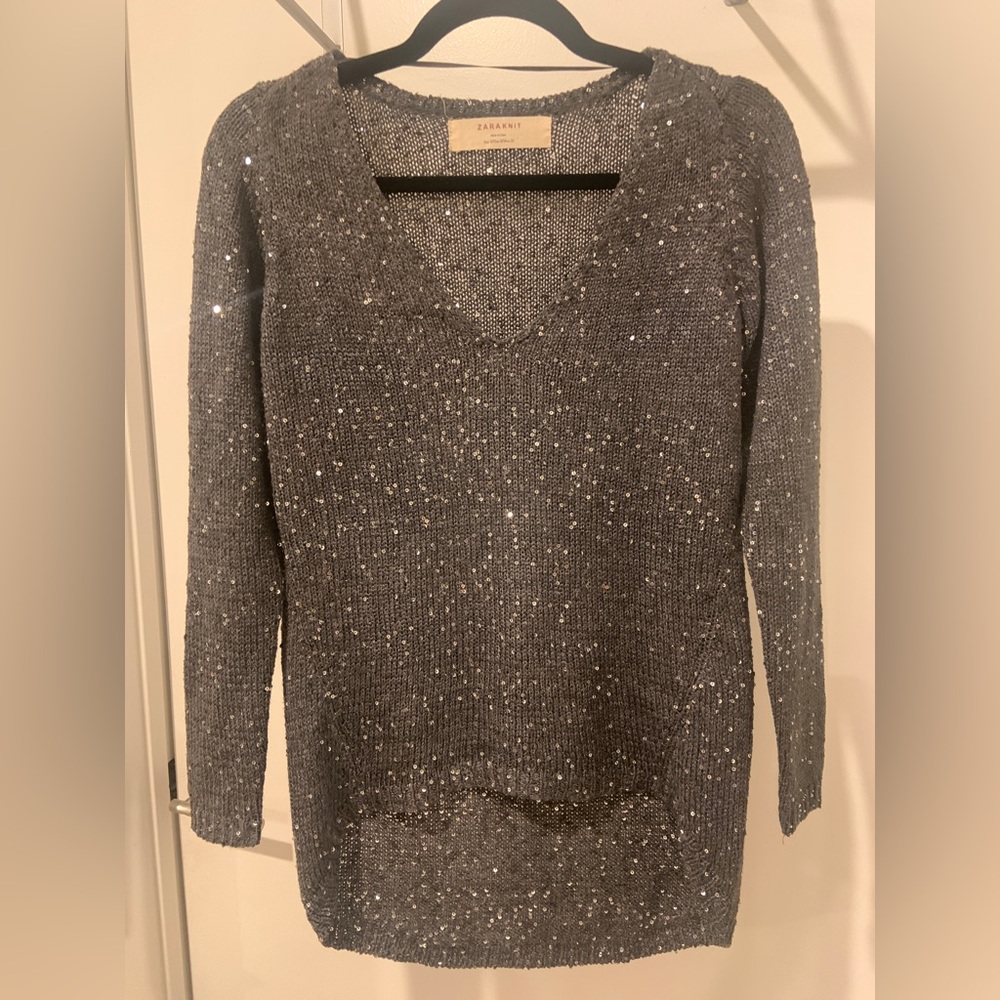 Zara Knit Sequined sweater - for parties and sparkle
